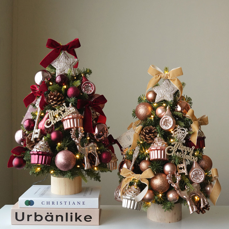 Nueva Navidad mini árbol de Navidad conjunto de decoración decoración decoración para el hogar DIY escritorio árbol de Navidad