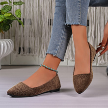 跨境外贸秋季新款平底单鞋女浅口方头软底豆豆鞋女式时装单鞋