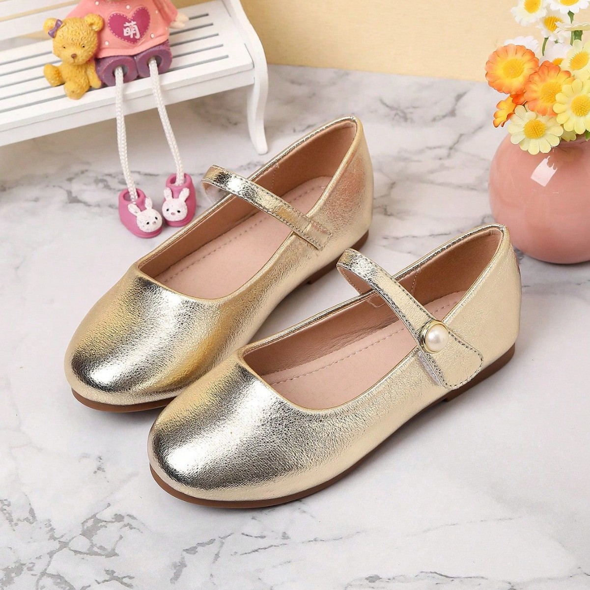 Cross-Border Export Flat Single-Soled Shoes, Stylish Round-Toe Performance Outerwear Children's Flat Shoes