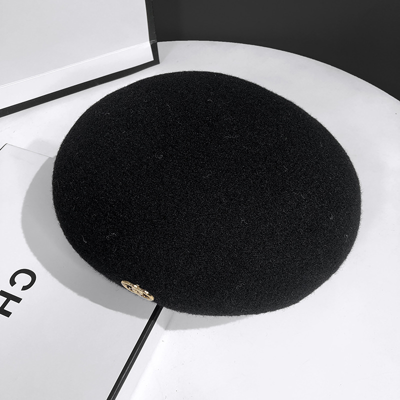 Ull Strikket Beret Kvinners Høst og Vinter Britisk Allsidig Artist Hatt Koreansk Versjon Mote Bud Gresskar Hat Trend_voghion.com