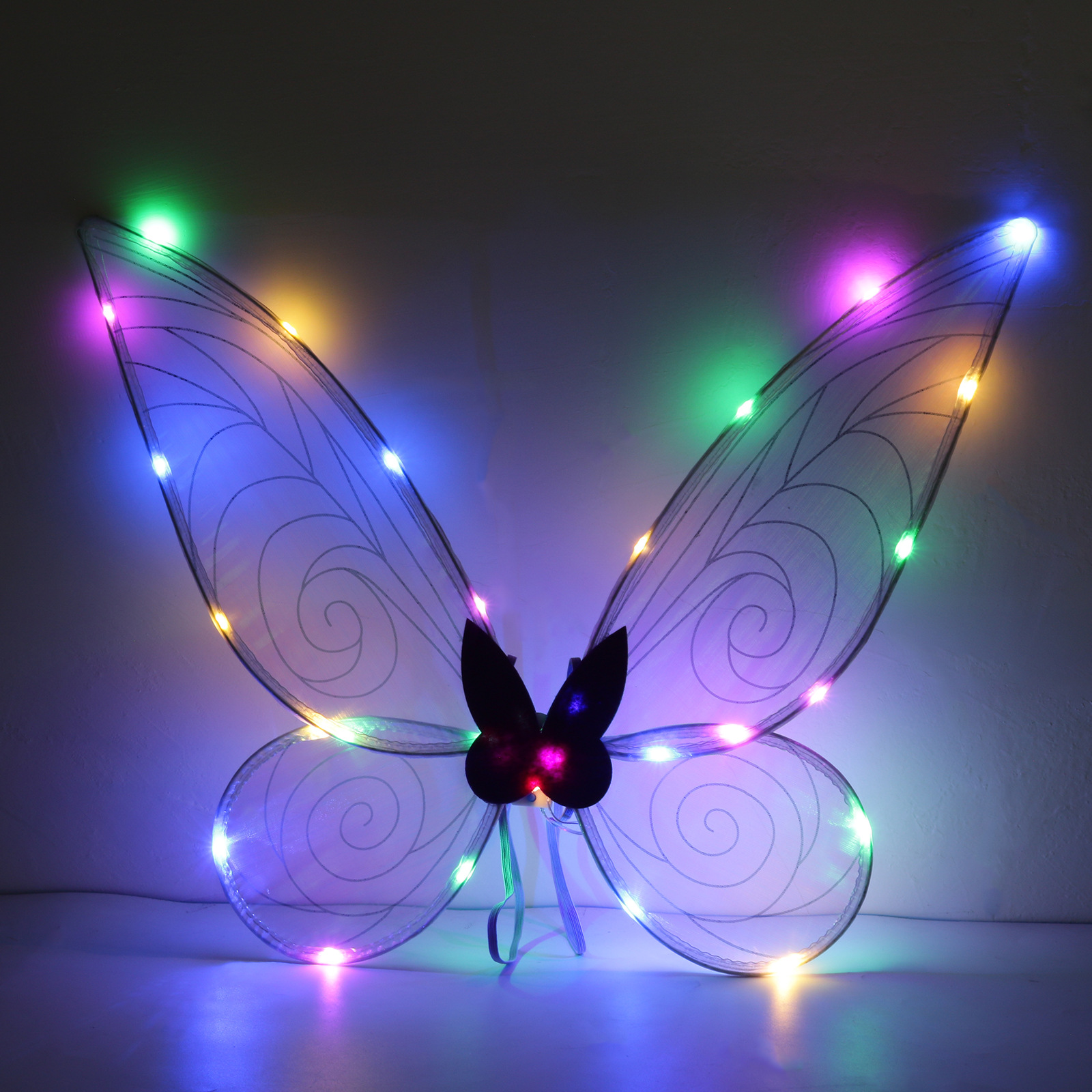 Navidad Nuevo estilo de emisión de luz ELF alas fiesta de vacaciones con flash mariposa Halloween accesorios de rendimiento para niños