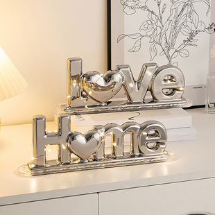 Light Luxury High-end Home Decorations Home Letter Love Entrance Warm Healing Small Ornaments Creative Living Room Desktop