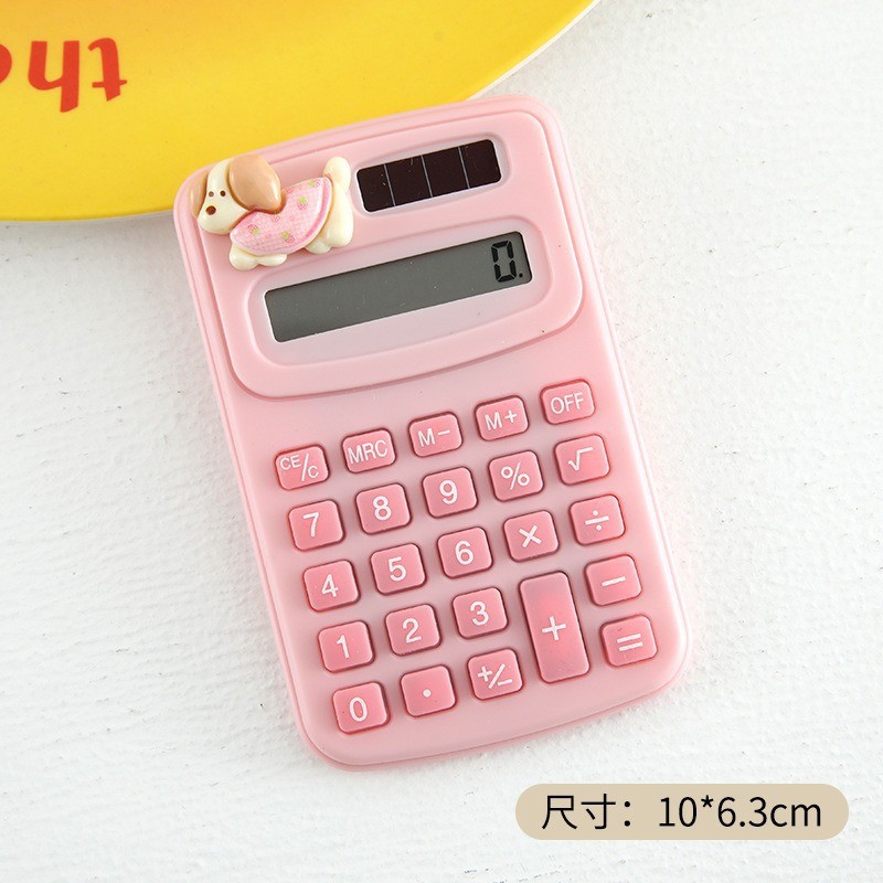 Calculadora mini de dibujos animados, diseño creativo para estudiantes