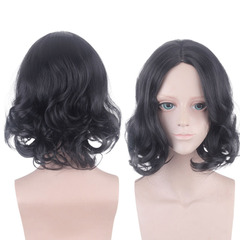 Mufei wig Harry Potter Severus black middle-parted short curly hair Professor Snape anime cos wig