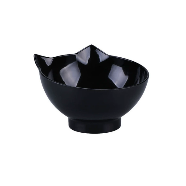 Cat ear bowl black alone bowl