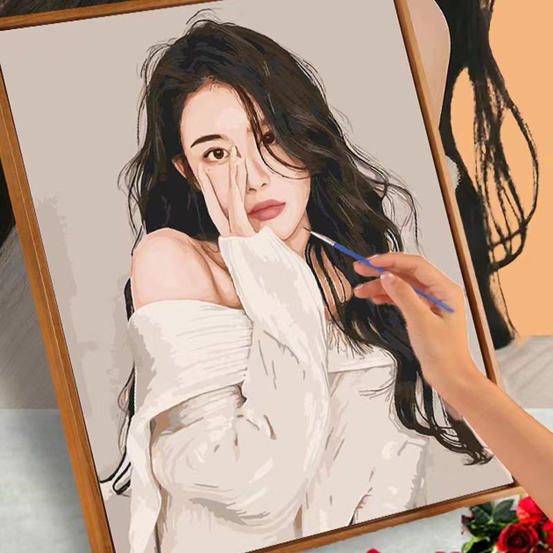 Nueva imagen real DIY pintura al óleo digital pintura al óleo pintado a mano relleno color acrílico pintura fuente fábrica al por mayor