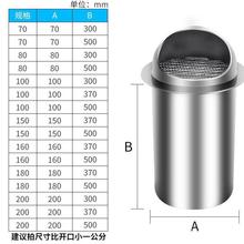 304不锈钢风帽油烟机排烟管外墙出风口烟道穿墙防风 雨排风加长罩