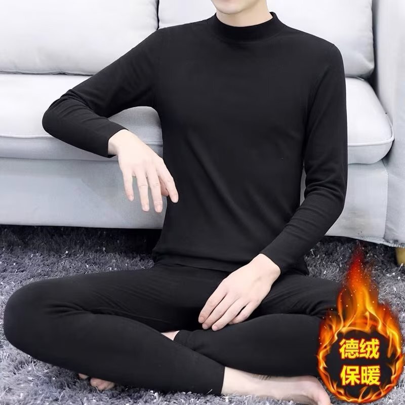 German velvet thermal suit men's plus size fat people can wear winter thermal underwear a suit bottoming shirt autumn clothes long Johns German velvet thermal suit men's plus size fat people can wear winter thermal underwear a suit bottoming shirt autumn clothes long Johns