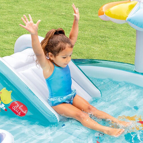 INTEX 57165 Crocodile Water Slide Sprinkler Park Pool Inflatable Pool Summer Children's Garden Play Pool