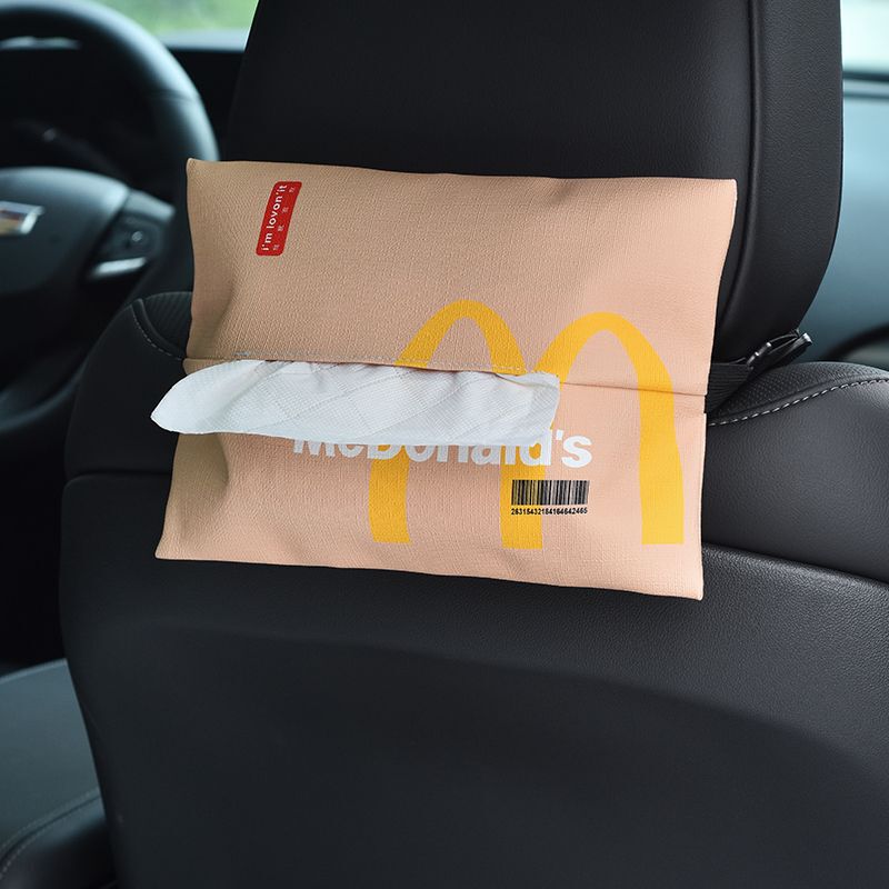 クリエイティブな麦門かわいい車載ティッシュボックス吸引紙箱自動車防水式ティッシュカバー掛け袋サンシェード|undefined