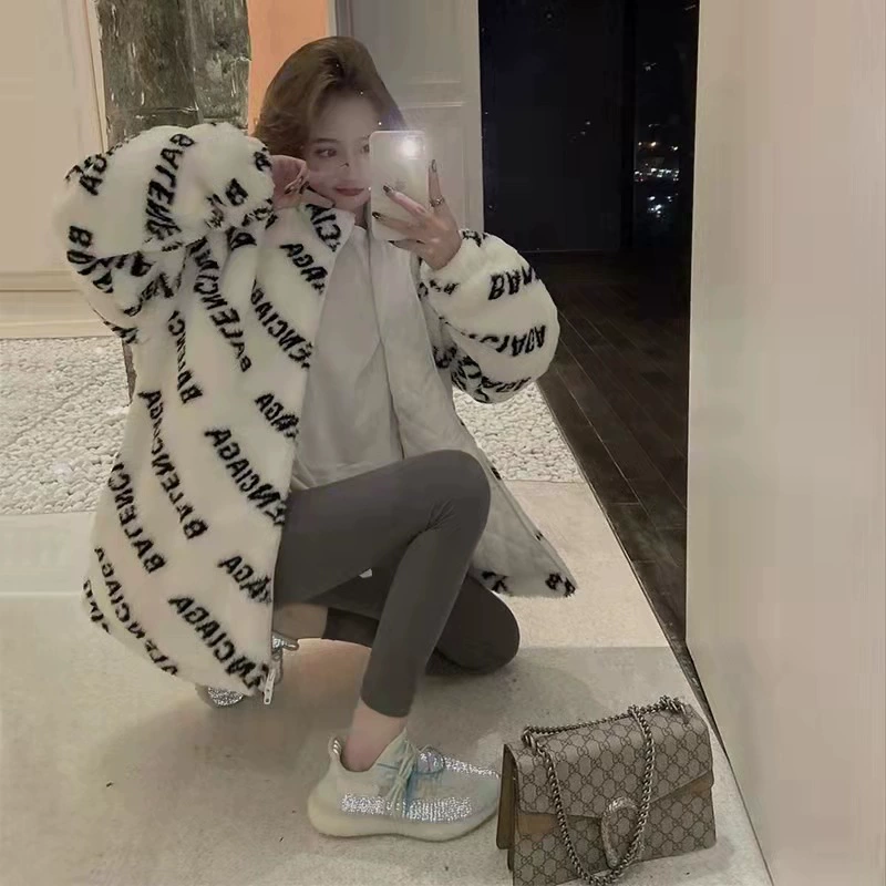 Парное пальто марки Chao Fried Street из шерсти ягненка, новинка 2021 осень-зима, Свободное пальто средней длины с длинным рукавом для пар