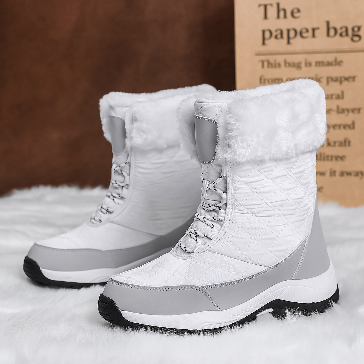 Nuevo paraguas de moda casual tela de terciopelo grueso calentamiento zapatos de nieve zapatos de algodón zapatos de mujer al por mayor transfronterizos image 3