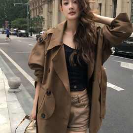 今年流行风衣外套女2025秋季新款巨好看的中长款小个子爆款韩版潮