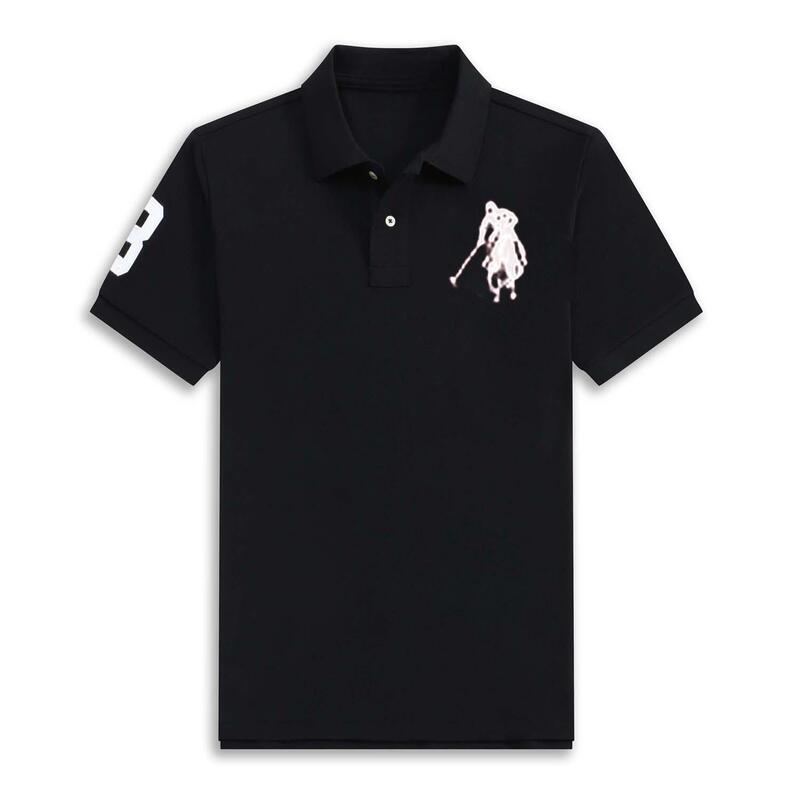 Cross-Border Malaysian Logo Embroidered Men's Short-Sleeve Polo Shirt, Pure Cotton Summer Turn-Down Collar T-Shirt, Short-Sleeve Men's Polo Shirt