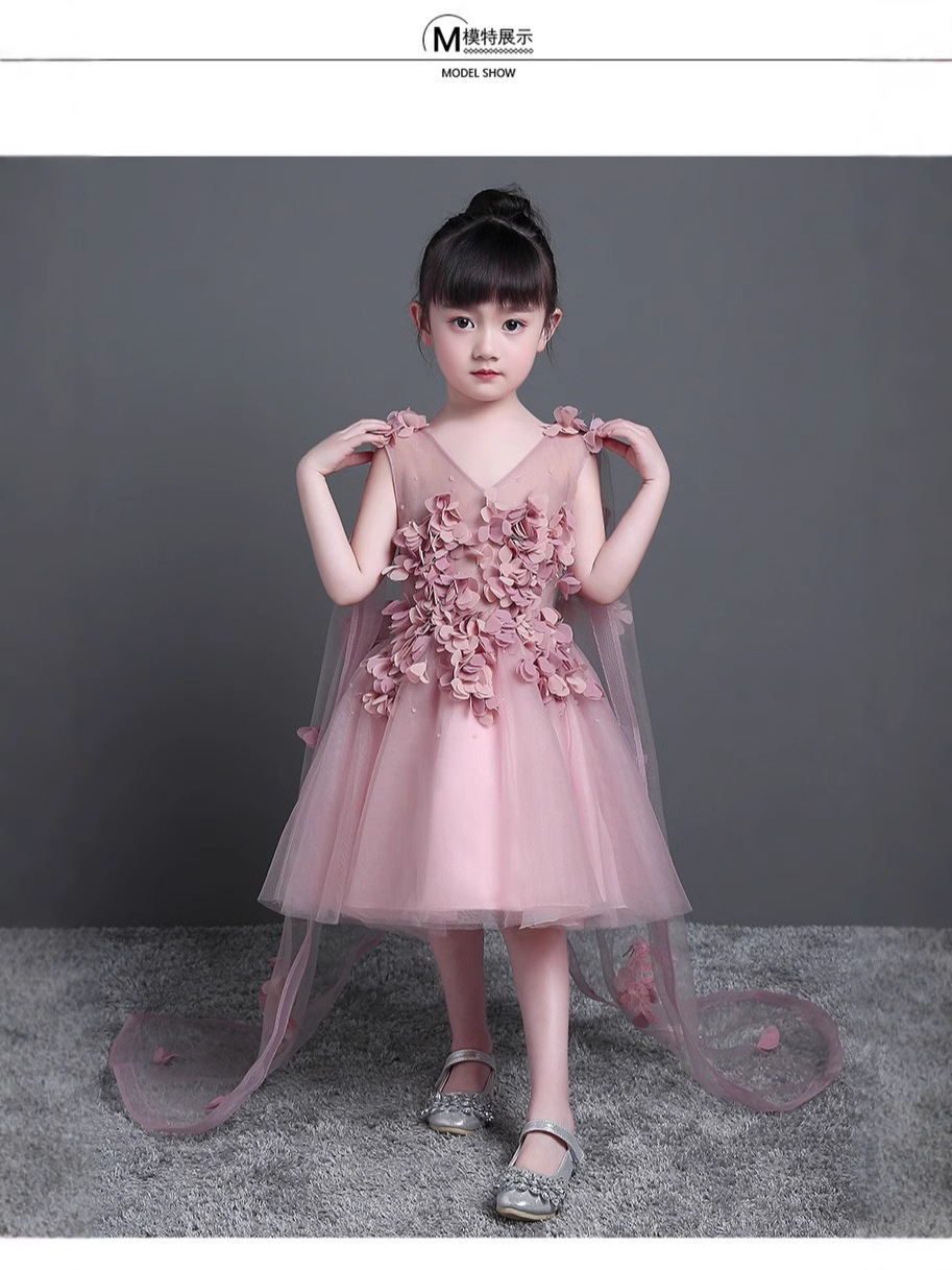 Vestido de niña nuevo vestido de princesa de alta calidad vestido de novia vestido de espectáculo de pequeño anfitrión vestido de piano