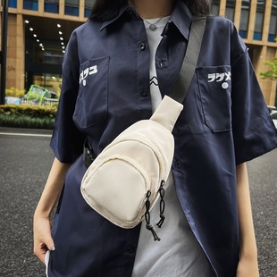 Chest Bag Fashionable Lightweight Japanese Men's Casual Women's Cross Bag Oxford Cloth Crossbody Bag New Couple's Simple Small Backpack