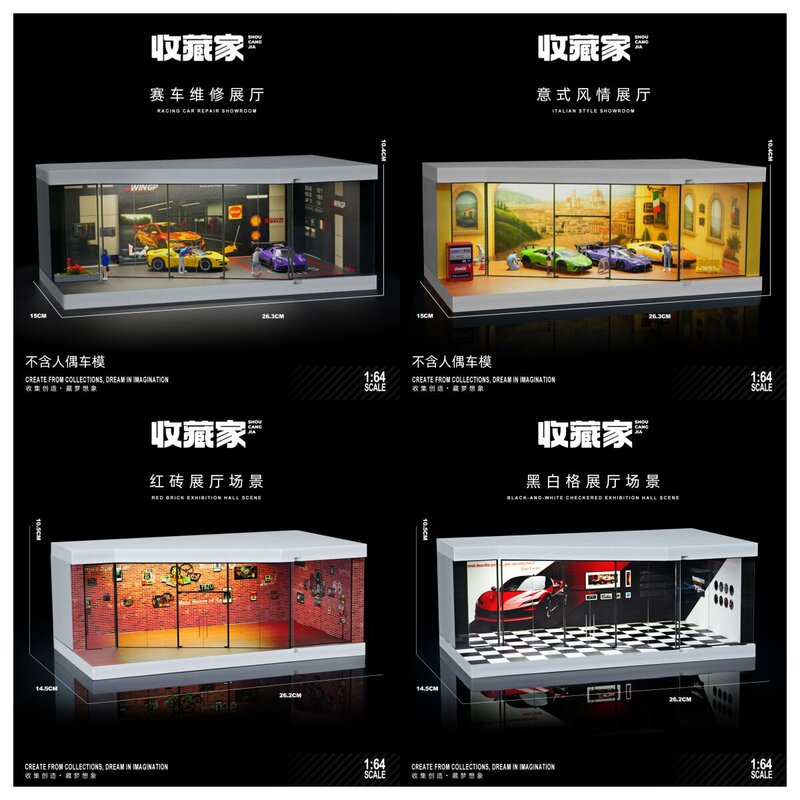 1:64 Scale Garage Scene Model Car Model Suitable for Tomy and Hot Wheels Display Miniature Storage Parking Lot