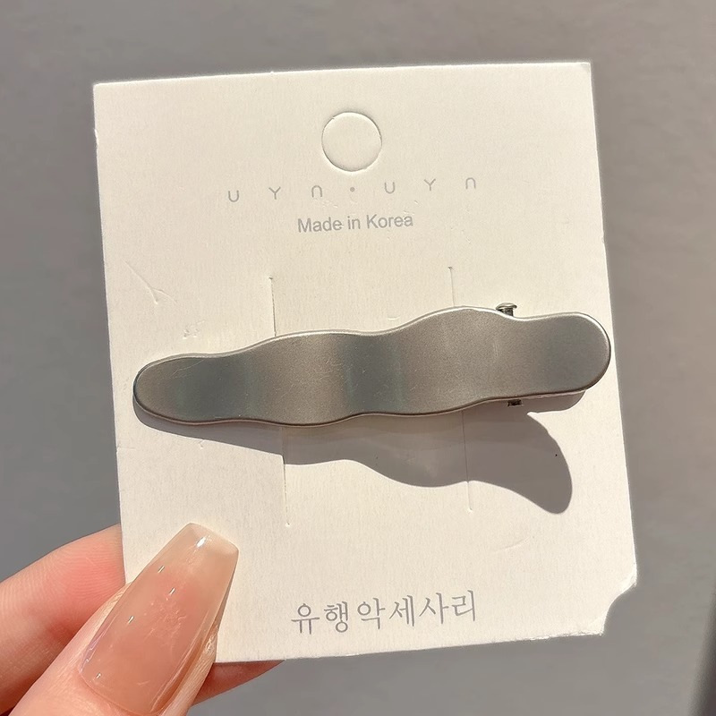 高级灰冷淡风金属波浪发夹女对夹个性简约百搭碎发夹鸭嘴夹刘海夹|undefined