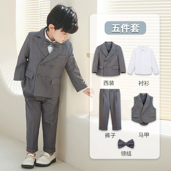 Set, shirt, jacket, vest, trousers, bow tie
