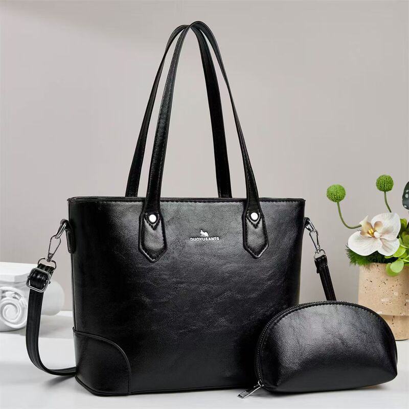 Retro Soft Leather Bag Women's Fashion New Style Tote Bag Portable Strong and Durable Fashion Bag Shoulder Handbag