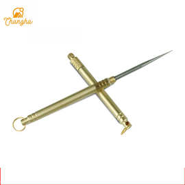 黄铜便携防水仓 钛合金牙签组合一体牙签筒便携随身简约水果签