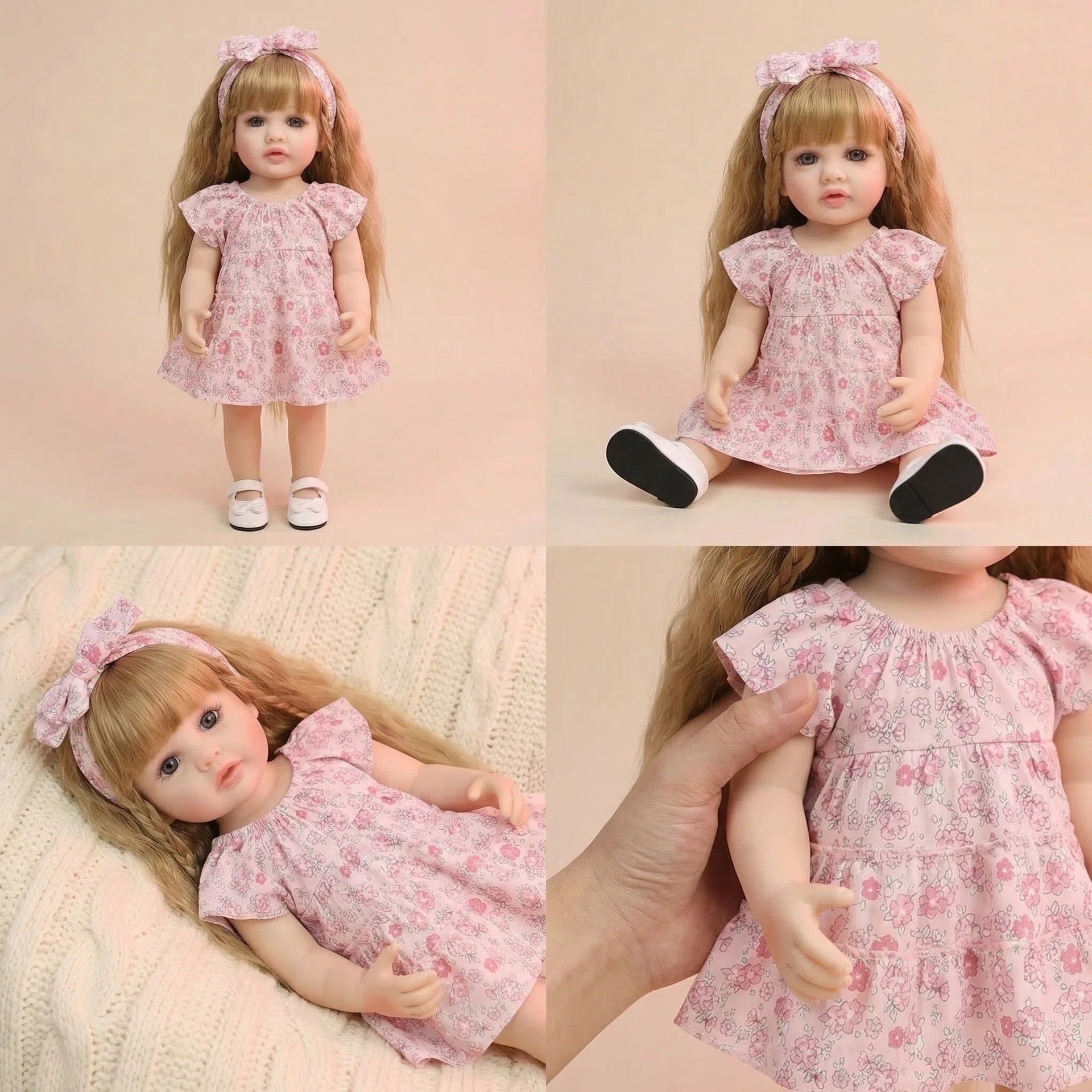 NPK22inch flores trituradas arco Betty simulación muñeca renacida para acompañar a los niños regalos de vacaciones preferidos