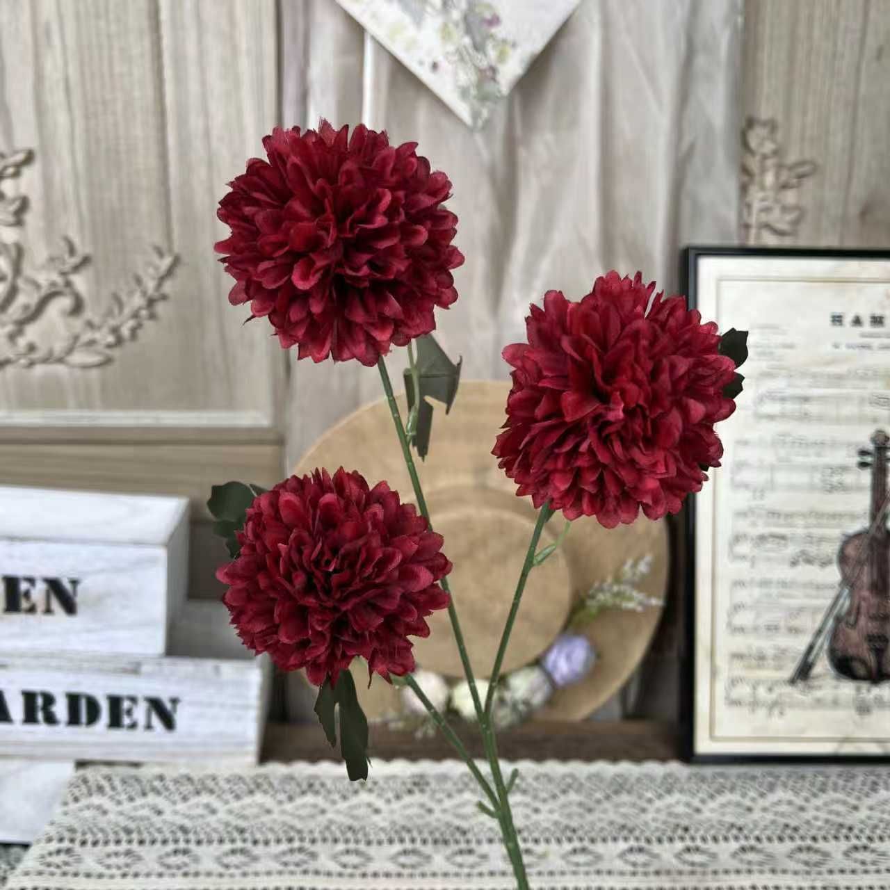 Ty-3 head ping pong chrysanthemum - red