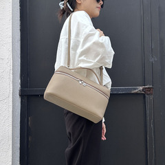 2024新款街頭潮流時尚荔枝紋理女士化妝包手提斜挎單肩「飯盒」包