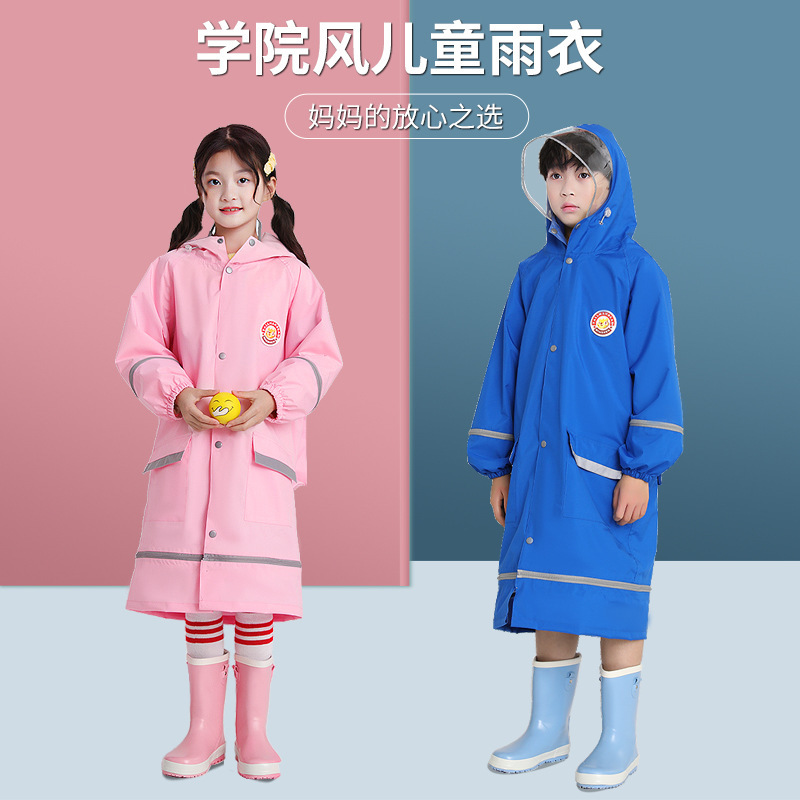 Creative Zipper Retractable Children's Raincoat, Extended Fashionable Raincoat for Boys and Girls, Primary School Students' Raincoat with Hood Creative Zipper Retractable Children's Raincoat, Extended Fashionable Raincoat for Boys and Girls, Primary School Students' Raincoat with Hood