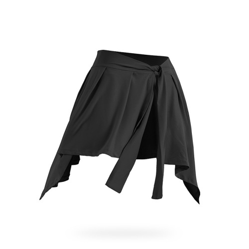 European and American sports yoga short skirt with anti-exposure straps and a hip-covering scarf ballet dance skirt