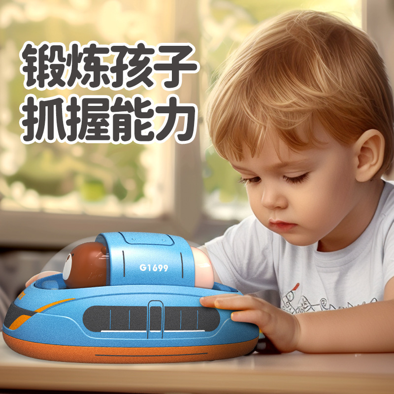Nuevos productos transfronterizos de tren de alta velocidad de doble retroceso Baby Cognitive Toy Car Animal Toy Toy