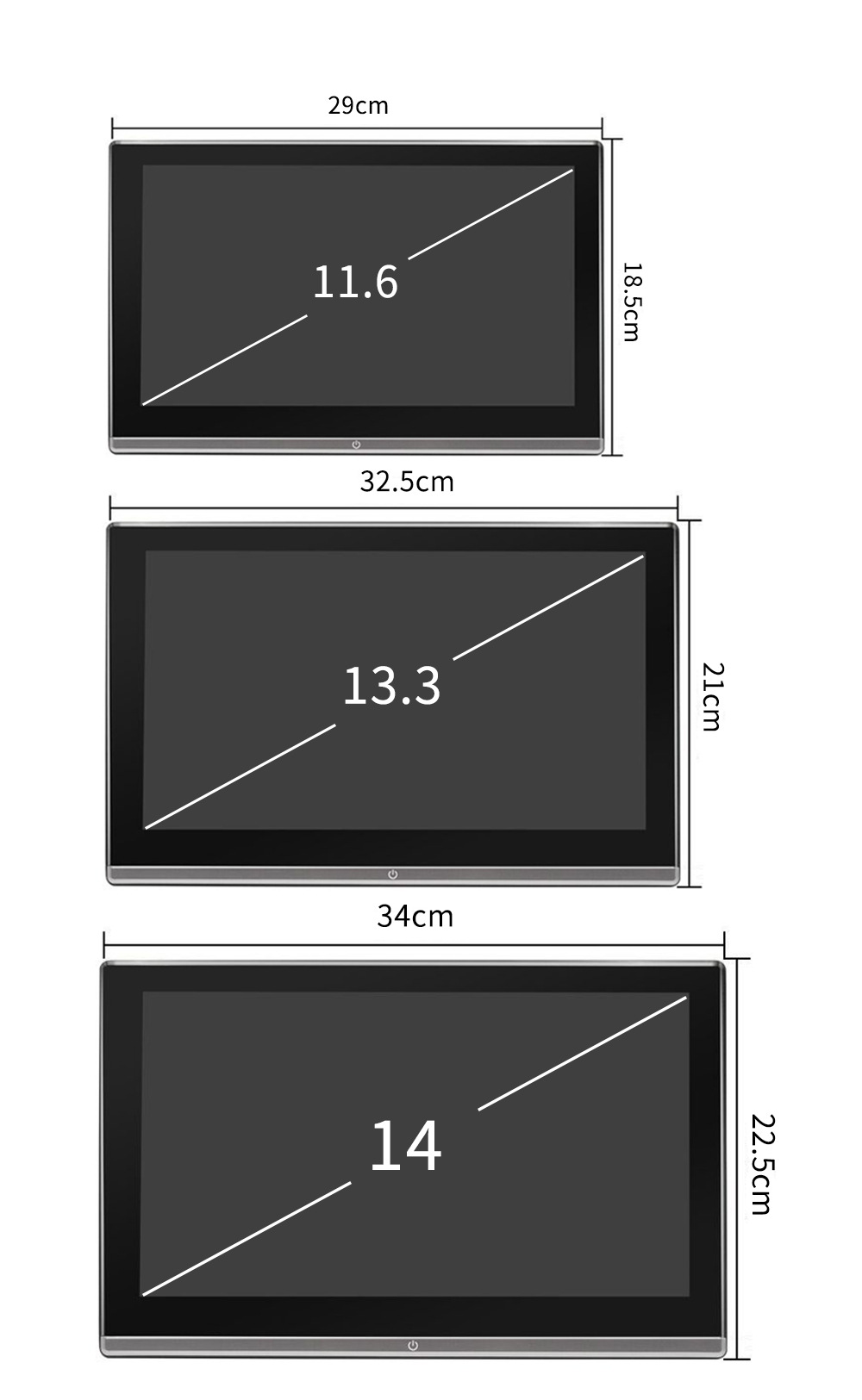 13.3inch Inch Android Monitor for Car Headrest, Rear Seat Advertising Player, Android Monitor for Car Tv