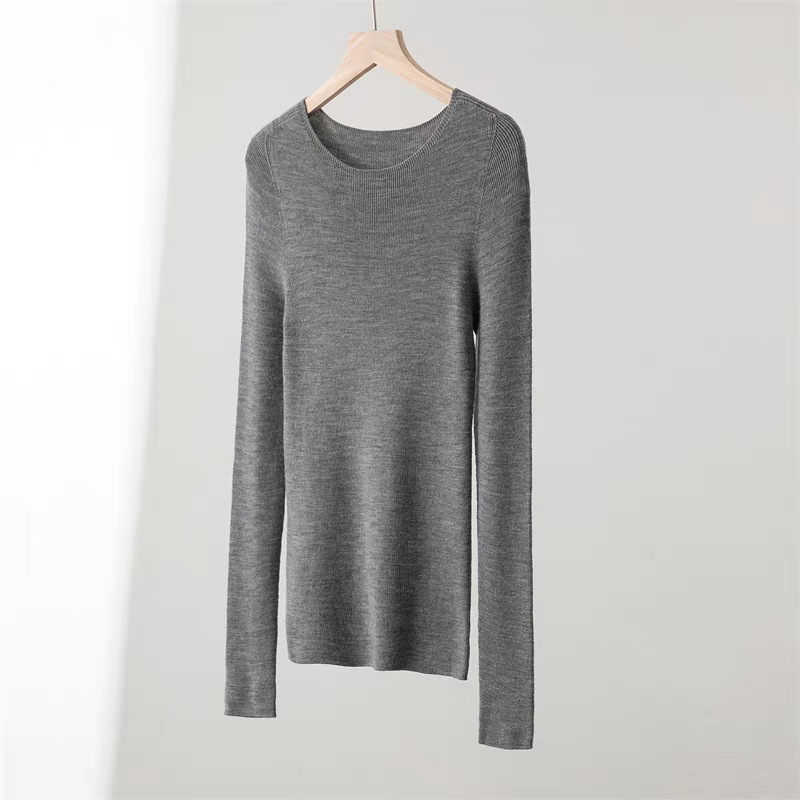 メリノ梳毛ウール 100% 120S シームレスワンライン既製服ファッショナブルなワンショルダーウールセーター薄手のニットセーター|undefined