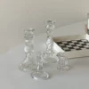 Низкий шестигранный подсвечник, Низкий подсвечник в форме тыквы, Высокий подсвечник в форме тыквы с вертикальным рифлением, Высокий подсвечник с закрученным узором