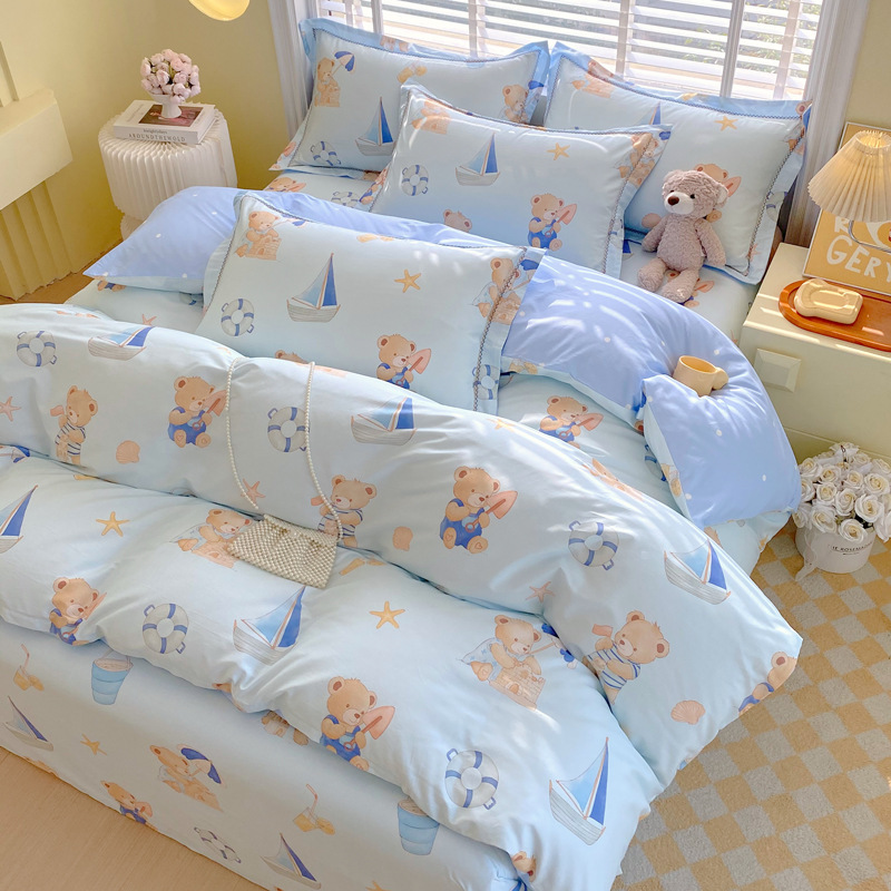 綿100% 学生寮用母子グレードベッドシーツ3点セット ベッドシーツセット ベッド用純綿4点セット|undefined