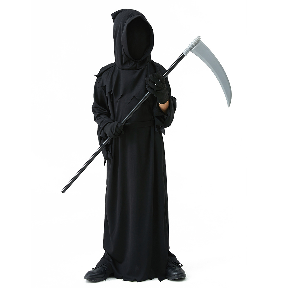 Halloween juego traje niños misterioso horror muerte vestido fresco pelo rojo luz ojos enviar hoz en stock