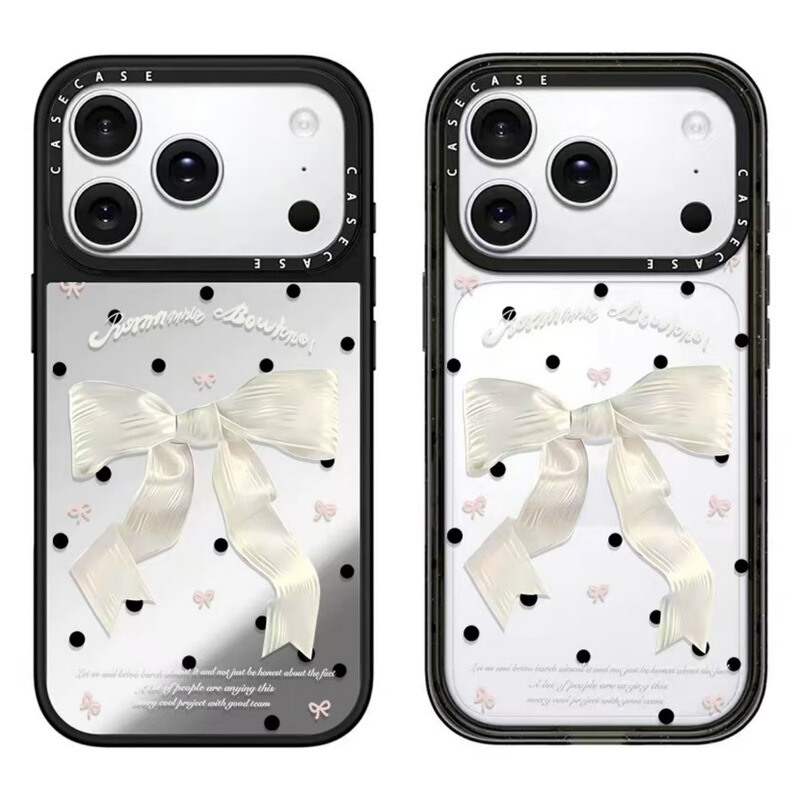 C-brand satin ribbon bow polka dot phone case suitable for 17promax magnetic 16 creative 15 anti-drop 14 protection C-brand satin ribbon bow polka dot phone case suitable for 17promax magnetic 16 creative 15 anti-drop 14 protection