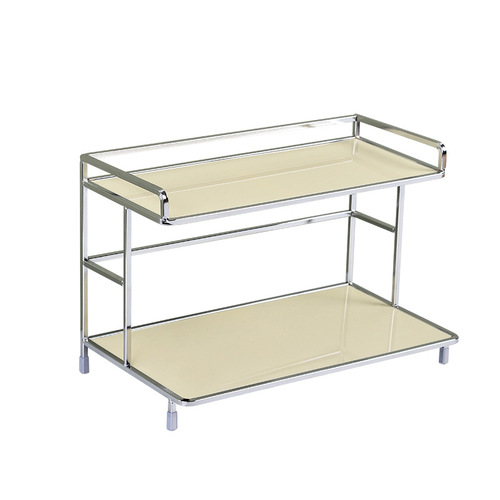 Acrylic desktop double-layer water cup storage rack kitchen bathroom table storage rack light luxury cosmetics wash rack