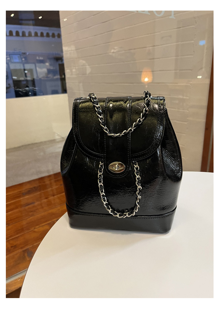 Neue Xiaoxiangfeng Rucksack Damen Koreanische Ausgabe Instagram Öl Wachs Leder Kleine Tasche Einzelne Schulter Damen Tasche Lingge Kette Zurück Tasche_voghion.com