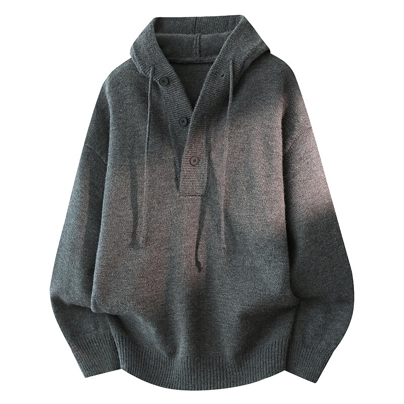 American Retro Lazy Style Buttoned Hooded Sweater for Men and Women, Loose-Fitting Couple's Knitwear Jacket American Retro Lazy Style Buttoned Hooded Sweater for Men and Women, Loose-Fitting Couple's Knitwear Jacket