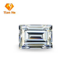 Stone rectangular right angle car straight ladder square Factory special-shaped DE color moissanite bare stone jewelry with stone wholesale