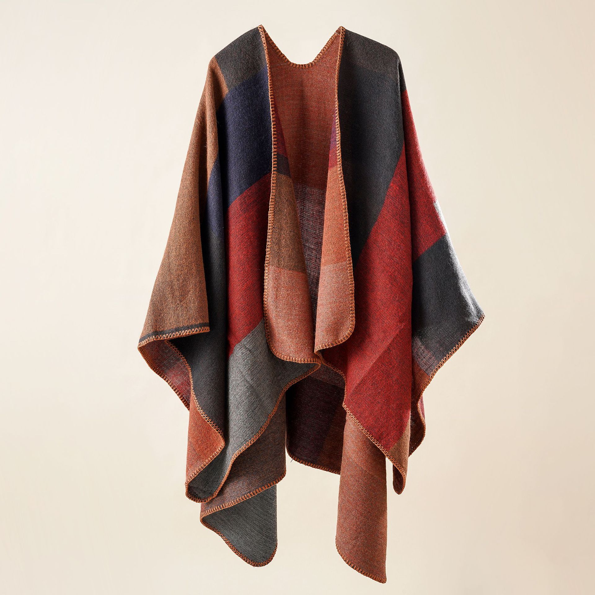 thumbnail image 1 of Poncho Mujer Invierno Tejer Poncho Manta Grande Chal Fular Elegante Cardigan Bata Navidad Regalo Mujer, 1 of 5