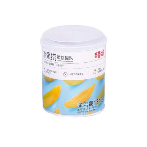 Baicaowei Fruit Canned Yellow Peach 312g [There may be deflated cans, please be careful if you mind]