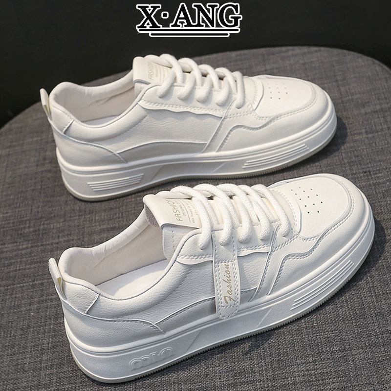 Женские белые туфли из натуральной кожи, универсальные, весна 2025, новые, на толстой подошве, повседневные, спортивные, на мягкой подошве