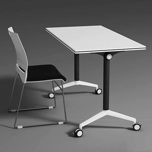 Folding Conference Table, Removable Folding Splicing Long Table, Educational Institution Folding Table, Training Office Desk and Chair Combination