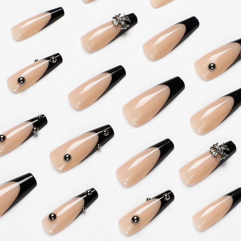 Oscuro largo Ballet Cruz desgaste esmalte de uñas parche al por mayor de uñas esmalte de uñas terminado uñas