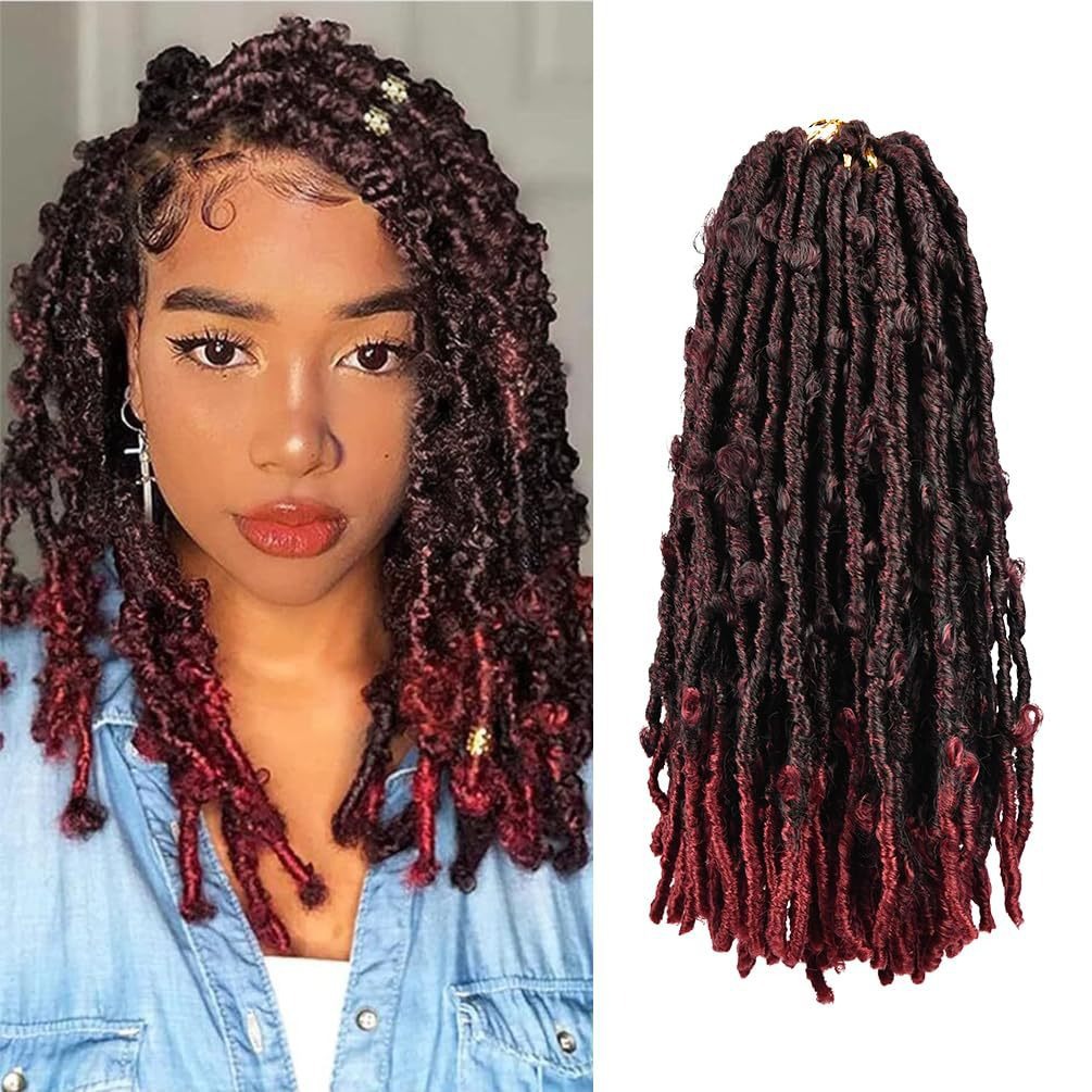 Temu/shein mariposa crochet cabello peluca africana trenza sucia Butterfly locs peluca de ganchillo