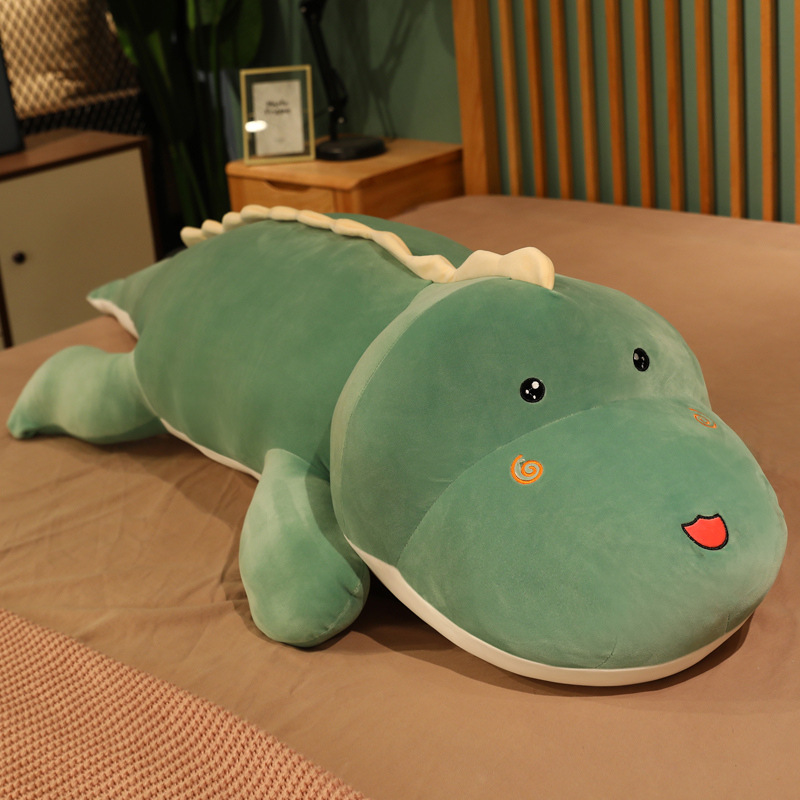 Gran dinosaurio almohada muñeca dormir cama muñeca chica regalo dinosaurio felpa juguete trapo muñeca para niños y niñas