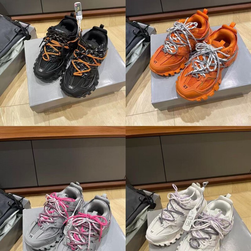 Pure Original Paris Tracktrail3.0 Round-Toe Strap Sports Shoes Thick-Soled Heightening Life Casual Shoes Dad