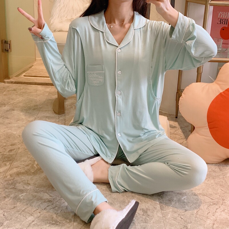 Special offer Modal Moon Suit Spring and Autumn Round Neck Printed Modal Moon Suit Loose Breastfeeding Suit